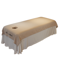 Drap plat de massage en microfibre douce kaki, ultra-léger, résistant aux taches et aux plis, personnalisable