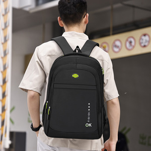 Laptop <b>Backpack</b> For Men <b>Large</b> <b>Capacity</b> Business Travel Shoulder Bag Solid Color With Laptop Compartment Spring 2024 - Product Image 2