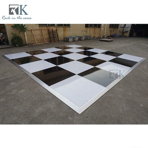 Panneau de plancher de danse en bois de 30 mm, noir et blanc, carré, décoratif, pour mariage - Product Image 3