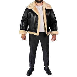 HOZEX ENTERPRISES WE-O22 Blouson Bomber Décontracté pour Homme en Fausse Fourrure de Mouton, Rembourré en Coton, Doublure en Polyester, Respirant, Col Montant - Product Image 1