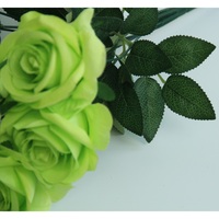 Buket busa hijau buatan sentuhan asli, untuk pernikahan, pengiring pengantin, dekorasi pesta untuk Halloween Tahun Baru, Hari Valentine