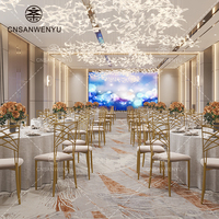 Chaises de mariage de luxe en or caméléon, sièges de salle à manger en métal pour événements extérieurs, banquets et locations