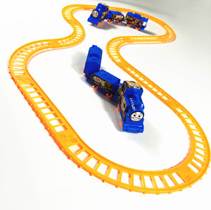 Juguetes tragamonedas, modelo educativo de plástico eléctrico, luz Diy, pista de riel, juego de tren de juguete, rompecabezas, juego de tren de pista ensamblado - Product Image 4