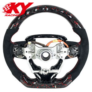 Volant sport personnalisé en fibre de carbone forgée rouge et suède noir pour Toyota Camry XSE TRD Corolla LE Avalon RAV4 2012-2024 - Product Image 3