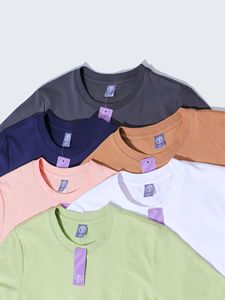 Fabricantes de ropa Custom Summer New Arrivals 210 Gramos Minimalista Color sólido Cuello redondo Camiseta de manga corta para hombres - Product Image 3