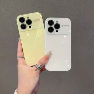 Nouvelle coque de téléphone tendance avec grande fenêtre texturée givrée pour <span class=keywords><strong>iPhone</strong></span> <span class=keywords><strong>12</strong></span> 13 14 15 16 17 <span class=keywords><strong>Pro</strong></span> Max avec film de protection d'objectif HD et protection arrière antichoc - Product Image 2