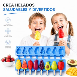 Moules à glaces en silicone LFGB Platinum antiadhésifs sans BPA, 8 cavités, formes de fruits, animaux et géométriques - Product Image 2