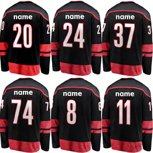 Jersey Hoki Es Bordir Berkualitas Tinggi untuk Pria, Warna Hitam, Gaya Pemain Bintang Custom, Jahitan Rapi, Bahan Mesh Bernapas, Seragam Olahraga Atletik - Product Image 1