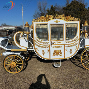 Nouveau produit de calèche de mariage de luxe avec 4 roues en acier pour les visites royales et les chariots tirés par des chevaux - Product Image 2