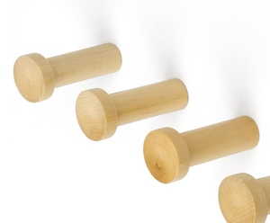 Lot de 4 crochets muraux en bois naturel, porte-manteau moderne poli pour la décoration intérieure - Product Image 2