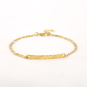 Yunnique – Bracelet en acier titane plaqué or, avec motif floral, étiquette incurvée, bijoux unisexes, cadeau - Product Image 1