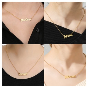 Custom ชื่อสร้อยคอส่วนบุคคล 18K Gold PVD สแตนเลสแฟชั่นเครื่องประดับงานแต่งงานของขวัญส่วนบุคคล - Product Image 5