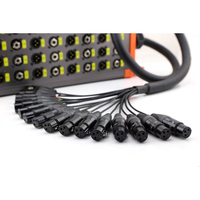 Câble audio multipaire personnalisé de 5m à 50m, 32 canaux, XLR/6,5 mm, blindé tressé, gaine PVC, avec boîtier de scène pour projecteur/moniteur/haut-parleur