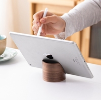 Étagère et support de présentation multifonctionnels en bois de noyer noir, design cartoon, écologiques, pour tablette et téléphone de bureau