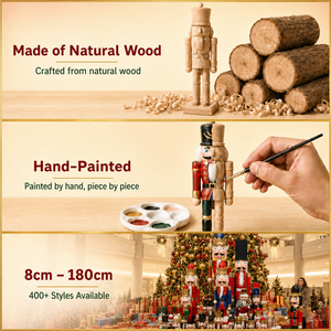 Muñeco Cascanueces de Lentejuelas de 38 cm, Figura Navideña de Madera Brillante, Adorno Glamuroso para Fiestas y Hogar, Regalo, Suministro al por Mayor - Product Image 2