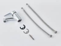 Robinet Mitigeur Monocommande pour Lavabo en Céramique, Design Moderne, Eau Chaude/Froide, Finition Chromée, Garantie 5 Ans, Robinet de Salle de Bain à Trou Unique