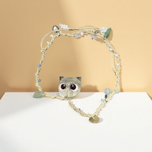 Bracelet bohème <span class=keywords><strong>hippie</strong></span> fait main en macramé pour femmes, corde en coton avec breloque hibou en résine, perles à thème animal, réglable, cadeau de festival - Product Image 1