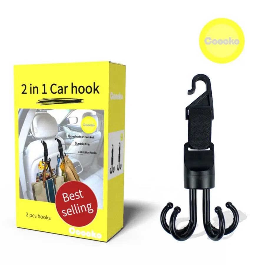 2 in1 Universal Vehicle Back Seat Headrest Hanger Holder Multifunction Car Storage Hook