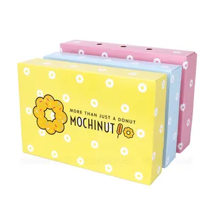 Foldable Fast Food Foodbox Delivery Packaging Mochinut Donut Restaurant To Go Take Away Food Box