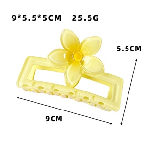 กิ๊บติดผมพลาสติก<span class=keywords><strong>ทรง</strong></span>สี่เหลี่ยมลายดอกลีลาวดีไล่สี สไตล์หวานๆ สำหรับสาวๆ  แบบหนีบผมทรงหางปลา - Product Image 3