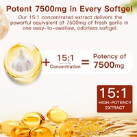 Gélules d'extrait d'ail vieilli OEM 7500mg, capsules d'ail inodores, complément pour le soutien cardiaque et immunitaire