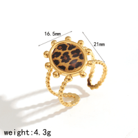 Bague en acier inoxydable imprimée léopard personnalisée transfrontalière Design de niche pour femme Bague ouverte haut de gamme sans décoloration