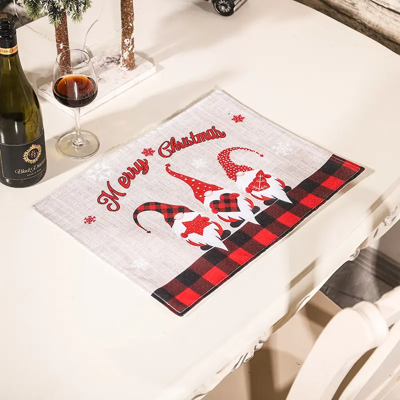 2023 Popular Christmas Home Decorative Cotton Printing Christmas Logo Kitchen Tea Towel Dish Towel