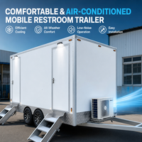 Remorque Toilettes Mobiles Haut de Gamme 4,2 m 3+1 Toilettes Portables Double Essieu Climatisation Écologique pour Événements VIP Écoles Hôpitaux