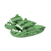 Tongs d'été à thème requin pastèque, motif dessin animé, pour parents et enfants, semelle EVA antidérapante, épaissie et ajourée, pantoufles décontractées pour la maison