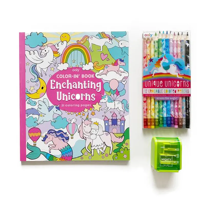 KP OEM Wholesale Custom Kids Fashion Erasable Book Coloring Set For Adult Printing Color Children