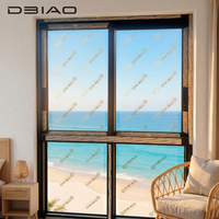 Ventana Corredera Horizontal de Aluminio Negra Moderna Modelo DBIAO 126, Doble Acristalamiento, Aislamiento Acústico para Exteriores de Hotel, Gran Venta