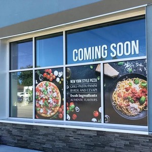 Autocollants de fenêtre en vinyle pour impression numérique, pour la publicité en vitrine et la décoration des commerces alimentaires - Product Image 1