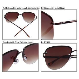 Lunettes de soleil aviateur Conchen pour homme, monture métallique, verres PC, protection UV400, pour la conduite, la pêche, les sorties, protection solaire, noir - Product Image 4