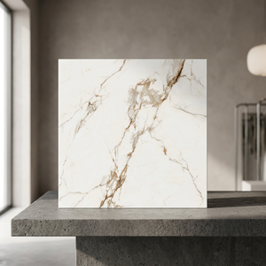 Fog Grey 24x24inch Glazed Porcelain Tiles High Gloss Digital Stone Effect Modern Interior Flooring - Product Image 6
