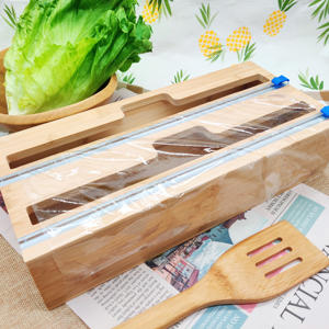 Dispensadores de Papel Film de Bambú Modernos Personalizados al por Mayor, 2 en 1, Cajones de Almacenamiento de Papel de Aluminio, Rectangulares, para Cocina - Product Image 5