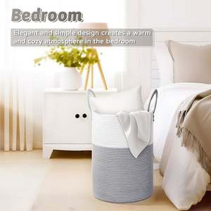 Panier de rangement bohème en jacinthe d'eau, de qualité supérieure, pour la maison, corbeille à pain, panier à fruits en céramique tressé, panier à linge pliable, pour le déménagement - Product Image 4