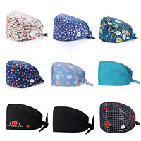 Vente chaude imprimé pur coton infirmière chapeau multi style hôpital casquettes chirurgicales beau chapeau d'infirmière médicale