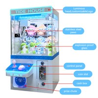 Machine à griffes mini personnalisée pour poupées, avec accepteur de pièces et lumières clignotantes, pour enfants, version anglaise 110/220V