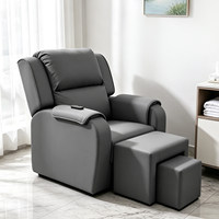 Lit de massage électrique moderne et minimaliste avec cadre en bois, pour la thérapie des pieds, avec bain de pieds, soins des ongles et des cils, pédicure et fonctions de nettoyage des oreilles