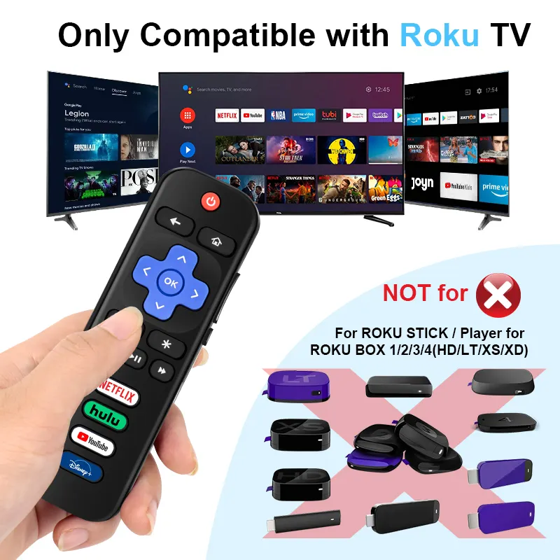 Roku Hisense LG TCL JVC ONNフィリップスシリーズTV用RC280RC282スマートユニバーサルTVリモコン