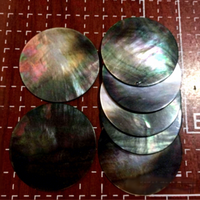 Coquilles de nacre noire 40 mm, double face lisse, prêtes pour la gravure, pour bijoux, montres, instruments de musique, vêtements