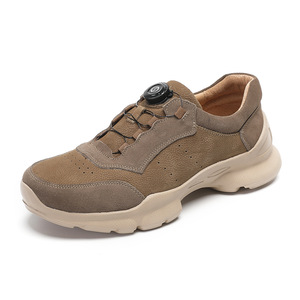 Chaussures bateau en cuir pour hommes, bout rond, semelle EVA, respirantes, à lacets, couleur unie, toutes saisons, usage décontracté - Product Image 5