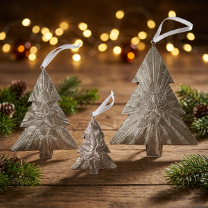 Handcrafted Metal Christmas Tree <b>Ornaments</b> Set Hanging Decor Art Deco Design Single-piece Package Vertical Birthday <b>Easter</b> - Product Image 1