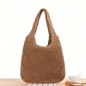 Bolso de Playa Tejido a Crochet Hecho a Mano, de Gran Capacidad, con Panel Solar USB, para Vacaciones en la Playa, Venta al Por Mayor - Product Image 1