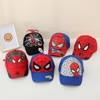 Gorra de Béisbol de 6 Paneles Ajustable para Niños, Primavera/Otoño, de Tela de Algodón y PVC, Bordada con Dibujos Animados de Spider-Man, para Niños