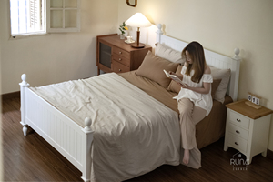 Brown Cotton <b>Bedding</b> High-Quality Pre-Washed Cotton <b>Bedding</b> Exporter 4 pieces <b>Set</b> Pillowcase Duvet Cover Fitted Sheet - Product Image 6