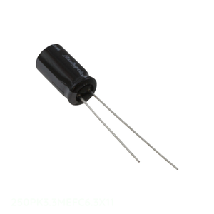 Condensador de Canal de Fabricante, Aluminio, 3.3uF, 20%, 250V, Radial, de Orificio Pasante, 250PK3.3MEFC6.3X11 - Product Image 1