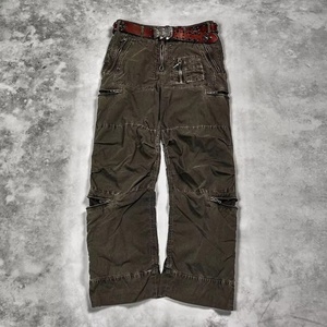 Pantalones Cargo Vintage para Hombre, Pantalones Casuales Desgastados con Múltiples Bolsillos con Cremallera, para Actividades al Aire Libre y Ropa Urbana - Product Image 1