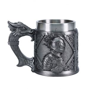 European Medieval Warrior Beer <b>Mug</b> Creative Vintage Warrior <b>Large</b> Capacity Retro <b>Mug</b> Warrior and Dragon - Product Image 6