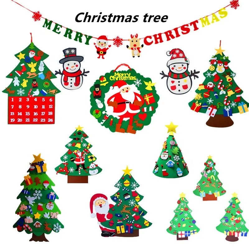 מכירה לוהטת חג המולד עץ diy אין קמטים סקוטש הוא מאוד חזק הרגיש חג המולד עץ